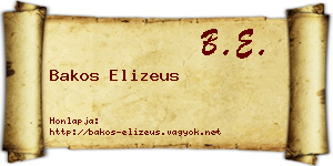 Bakos Elizeus névjegykártya